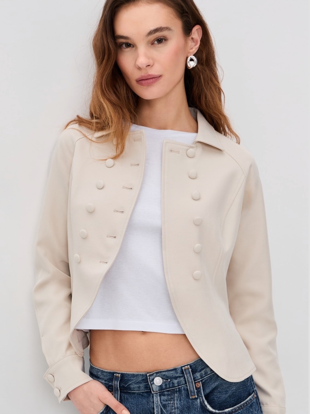 Lioness Cream Military-Inspired Blazer, Size Small, NWT